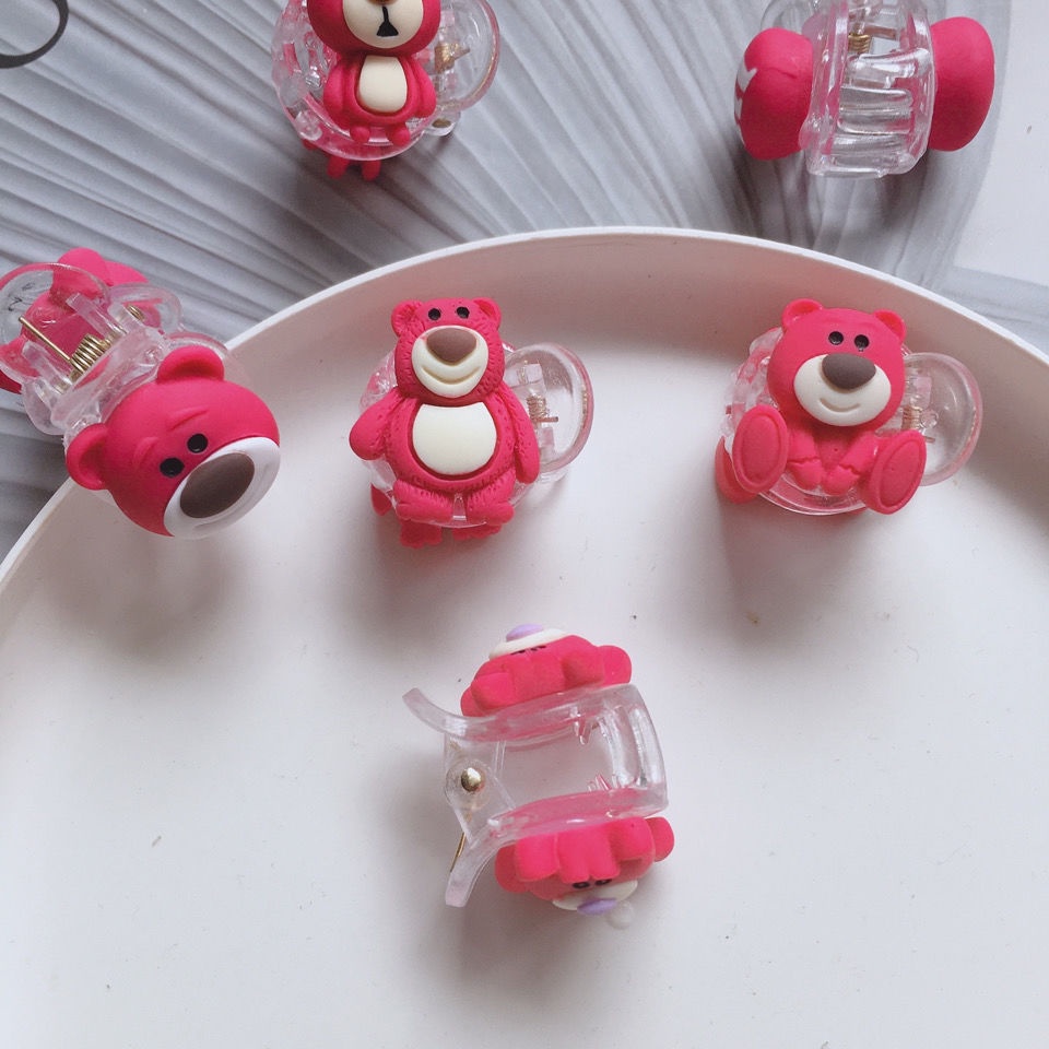 Kẹp Tóc Mini Hình Gấu / Dâu / Trái Cây Dễ Thương Cho Bé Gái