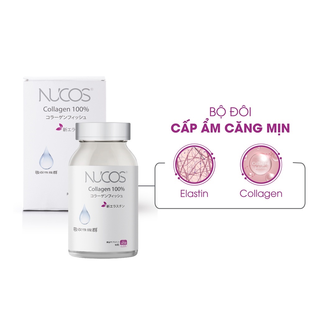 Collagen đẹp da dưỡng ẩm Nucos collagen 100% 90 viên