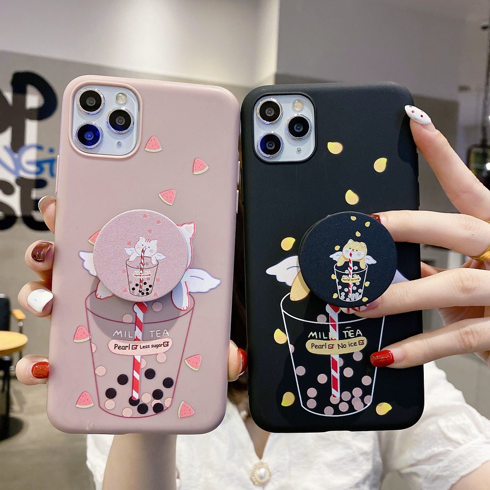 Ốp điện thoại mềm in hình trà sữa cho iPhone 12 Pro Max 6 6s 6plus Se2020 7 8 7/8plus X Xs Xsmax 11 11pro 11promax