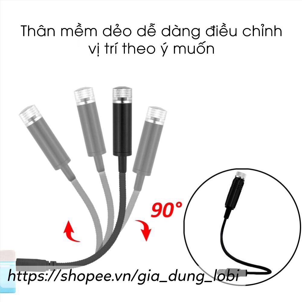 Đèn led chiếu trần xe hơi ô tô trần nhà cắm usb tiện lợi tạo bầu trời đầy sao đèn laze đỏ chấm bi trang trí phòng ngủ