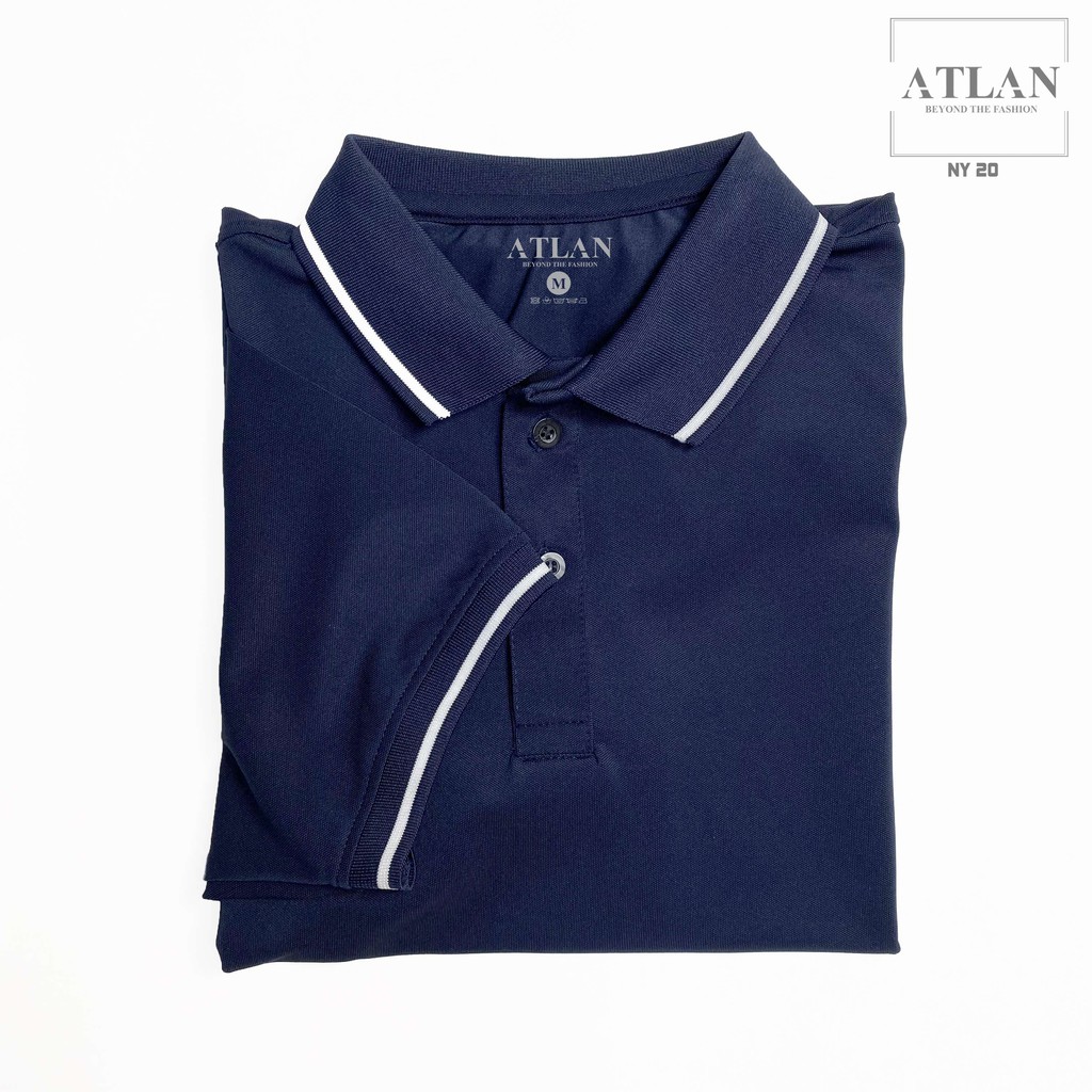 Áo Nam 💖 𝘍𝘳𝘦𝘦𝘴𝘩𝘪𝘱 💖 Polo Ngắn Tay Có Cổ Xanh Đen Bo Sọc Trắng - NY21 | BigBuy360 - bigbuy360.vn