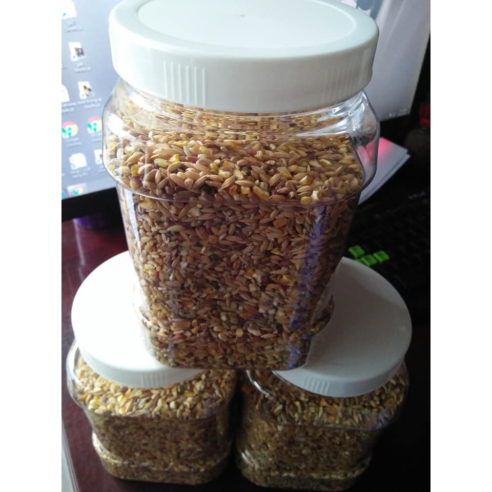 Hũ 1 kg ngũ cốc thức ăn chim bồ câu , gà tre