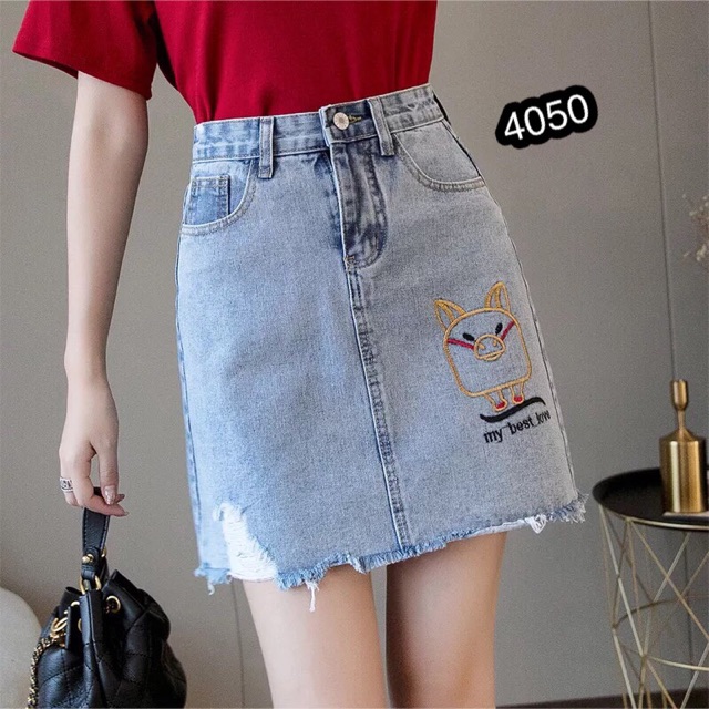 Chân Váy Jeans Thêu - 4050 | BigBuy360 - bigbuy360.vn