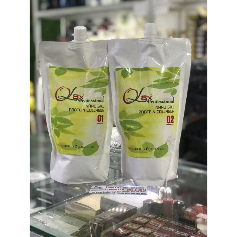 Thuốc duỗi tóc Siêu mượt Ql8x Collagen 1100ml ( hủ)