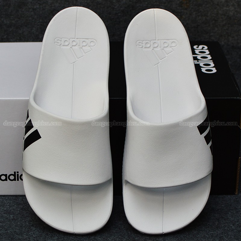 Dép Adidas Aqualette Cloudfoam chính hãng màu trắng đế đen