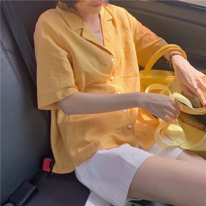 ÁO SƠMI CỔ VEST TRƠN BASIC 4 Màu chất đũi mát (Ảnh thật / Video)