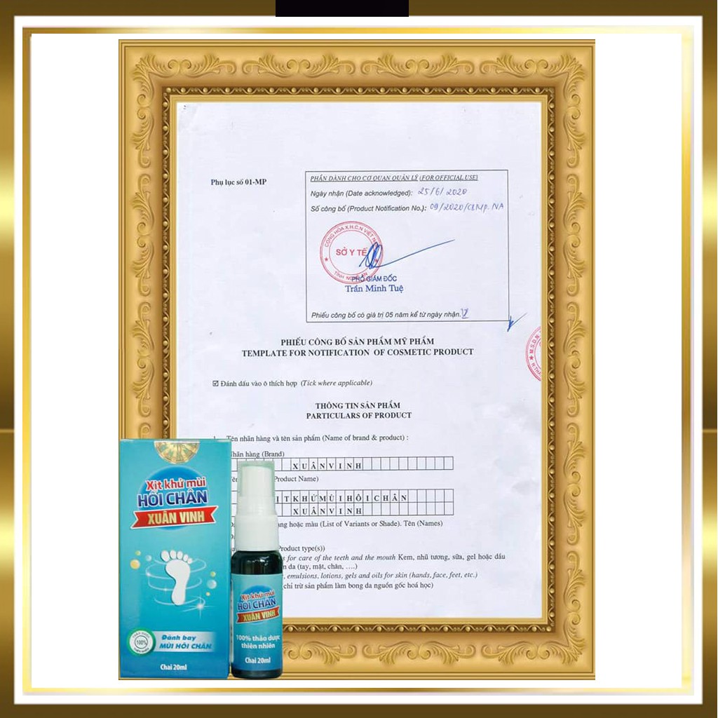 Xịt Khử Mùi Hôi Chân Xuân Vinh ✔ Giúp Diệt Khuẩn, Làm Sạch, Khử Mùi Hôi Chân Hiệu Quả Lần Đầu Sử Dụng 20ml | BigBuy360 - bigbuy360.vn