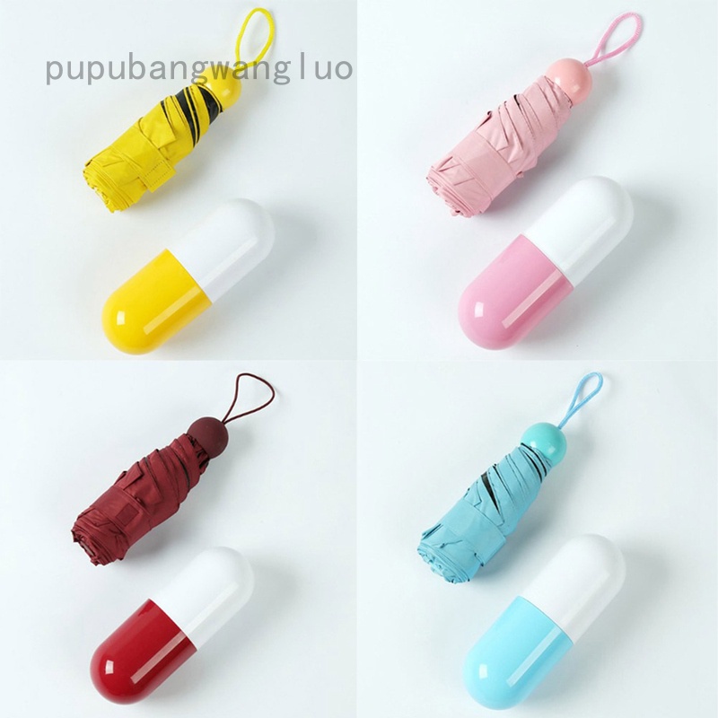 Dù Mini Bỏ Túi Chống Tia Uv Khô Nhanh Kèm Hộp Đựng Tiện Dụng Ốp