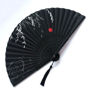 Quạt cổ trang, quạt lụa xếp Mơ hoa