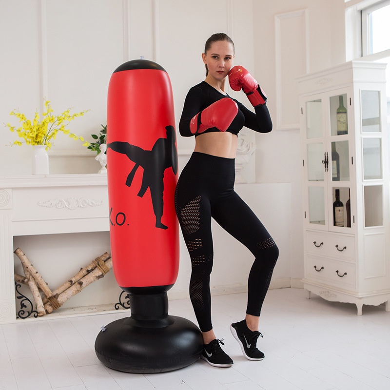 Bao Cát Võ Thuật - Trụ Hơi Đấm Bốc Phản Xạ Phiên Bản 3.0 - Bao Đấm Boxing Tập Võ Tự Đứng Lắc Lư