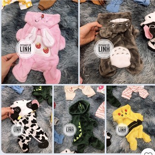 🥰🐄ÁO CHÓ MÈO HÌNH THÚ BÔNG 4 CHÂN🐄🥰