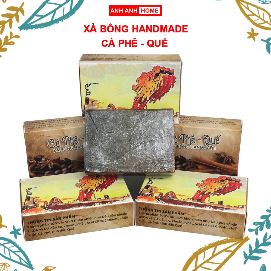 Xà bông thảo mộc thiên nhiên hữu cơ AnhAnhHome handmade an toàn, tươi mát ( Nghệ mật ong, bạc hà, than tre...)