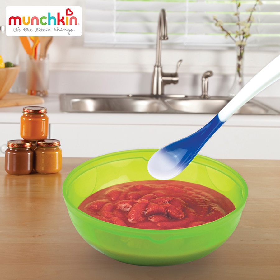 Thìa báo nóng munchkin Mỹ thìa mềm silicone cảm biến nhiệt thông minh bộ 4 chiếc MK02 Homedy Kids