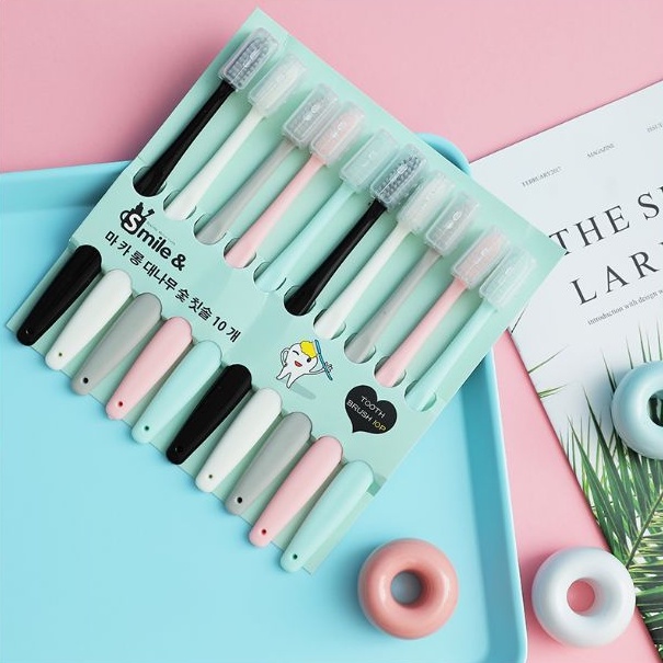 Bàn chải đánh răng macaron sét 10 cái