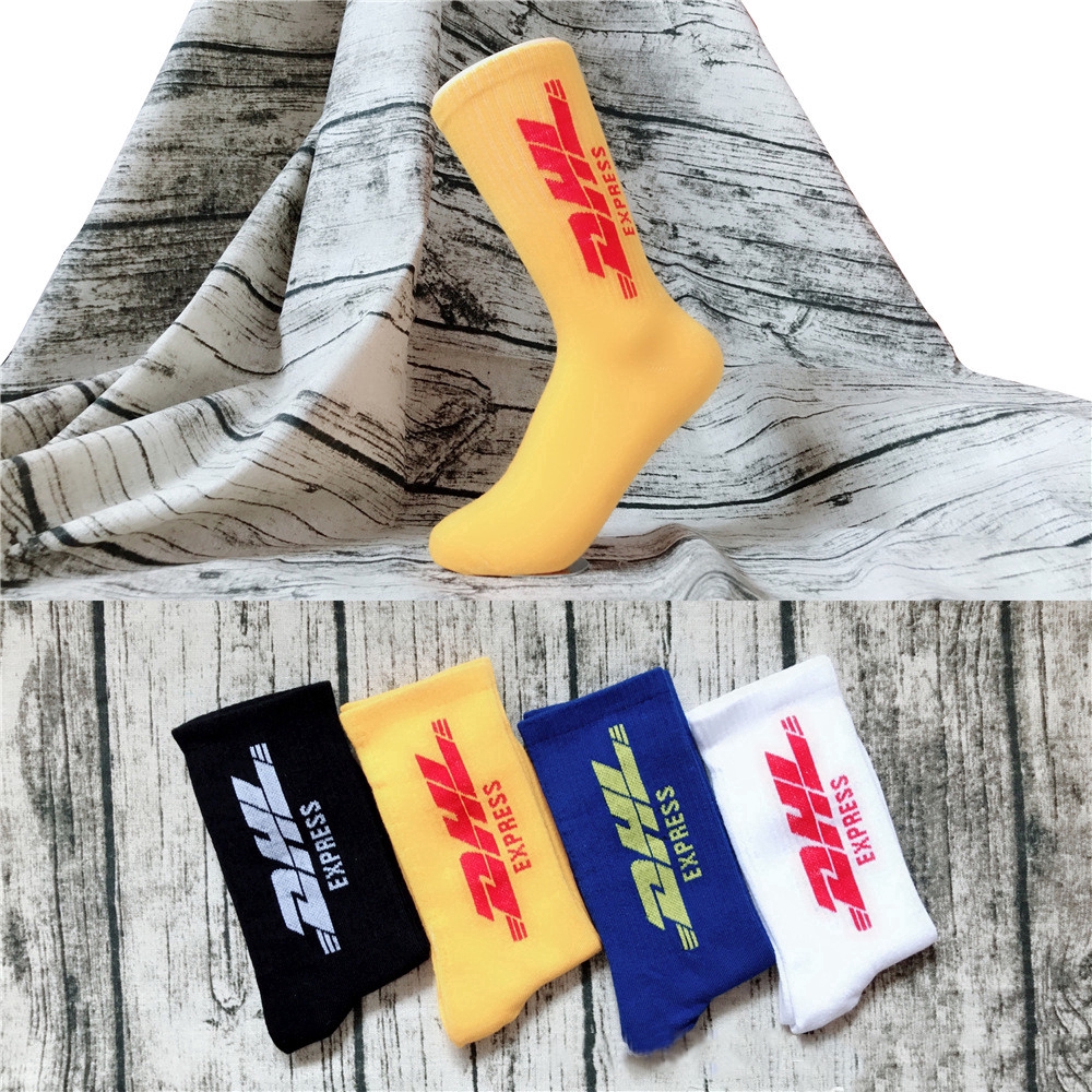 Vớ cotton màu trơn in chữ phong cách Hàn Quốc dành cho cả nam và nữ