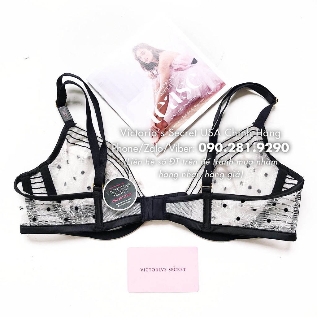 Vic USA 36B, B80 - Áo lót trắng phối ren sexy (136), không mút, Luxe Lingerie, Unlined Demi, Coconut - Victoria's Secret | BigBuy360 - bigbuy360.vn