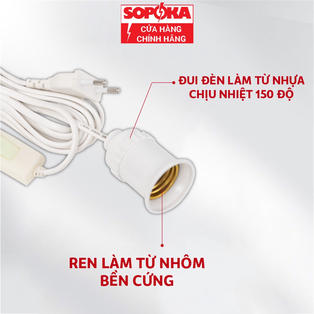 Bộ dây đuôi đèn liền công tắc SOPOKA ĐS sẵn phích siêu tiện lợi