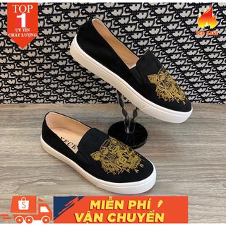 Sale [Xả Kho]-Mã 11. Giày da lộn thêu kenzo vàng cao cấp