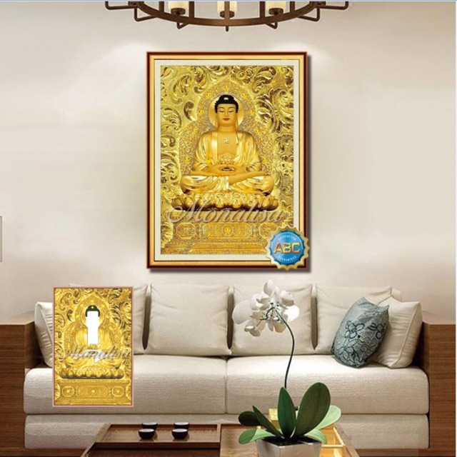 Tranh đính đá Phật thích ca kt 60-90cm