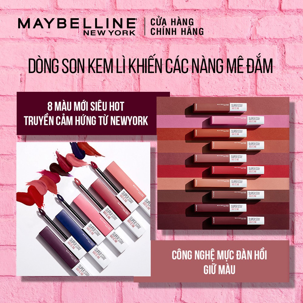 [CHÍNH HÃNG] Son Kem Lì 16h Lâu Trôi Maybelline New York Super Stay Matte Ink Lipstick City Edition 5ml