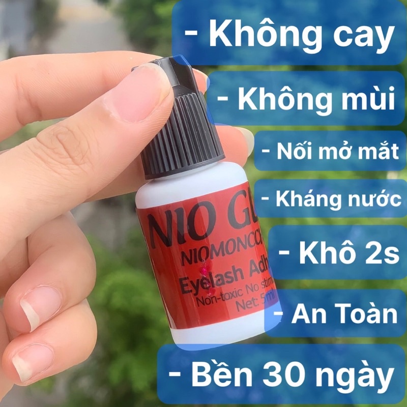 Keo Nối Mi Không Cay 100% Keo Nio Glue Monchery,Khô 2-3s Dành Cho Người Tự Nối,Hoặc Mới học Nối Mi