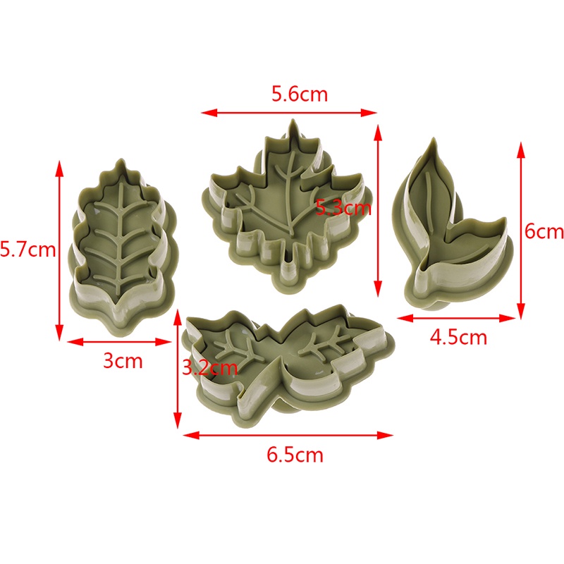 Bộ 4 Khuôn Cắt Bánh Quy Hình Chiếc Lá