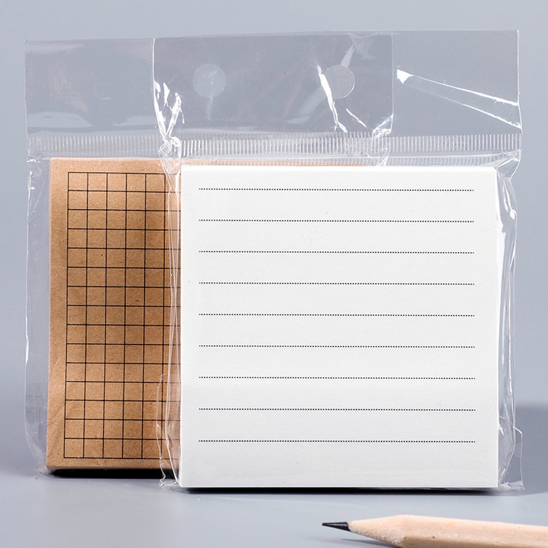 Set 80 Tờ Giấy Ghi Chú Màu Nâu Và Trắng Đơn Giản Tiện Dụng Cho Học Sinh