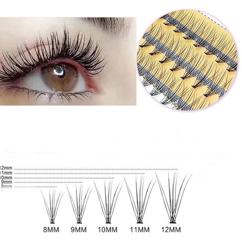Set 60 mảnh lông mi giả 10D8/10/12mm trang điểm mắt tự nhiên hiệu quả