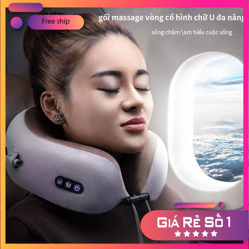 [FreeShip – Hàng Cao Cấp] Gối Massage Vòng Cổ Chữ U 360 Đa Năng - Hỗ Trợ Mát Xa Vùng Cổ