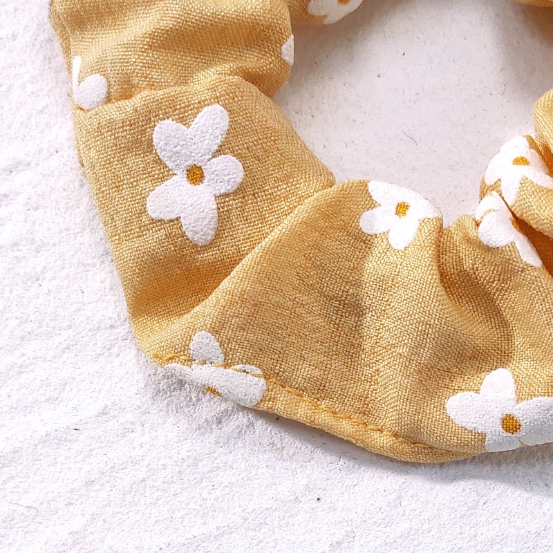 Dây buộc tóc Scrunchies hoa cúc nhiều màu cho nữ