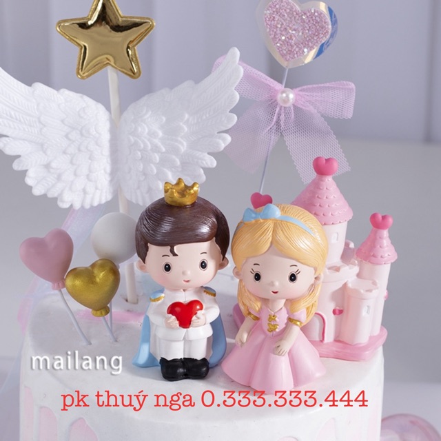 HOÀNG TỬ VÀ CÔNG CHÚA SỨ TRANG TRÍ BÁNH KEM