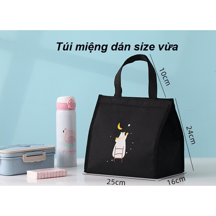 (ĐẸP) Túi đựng hộp cơm kích thước lớn giữ nhiệt 24x16.5x33cm