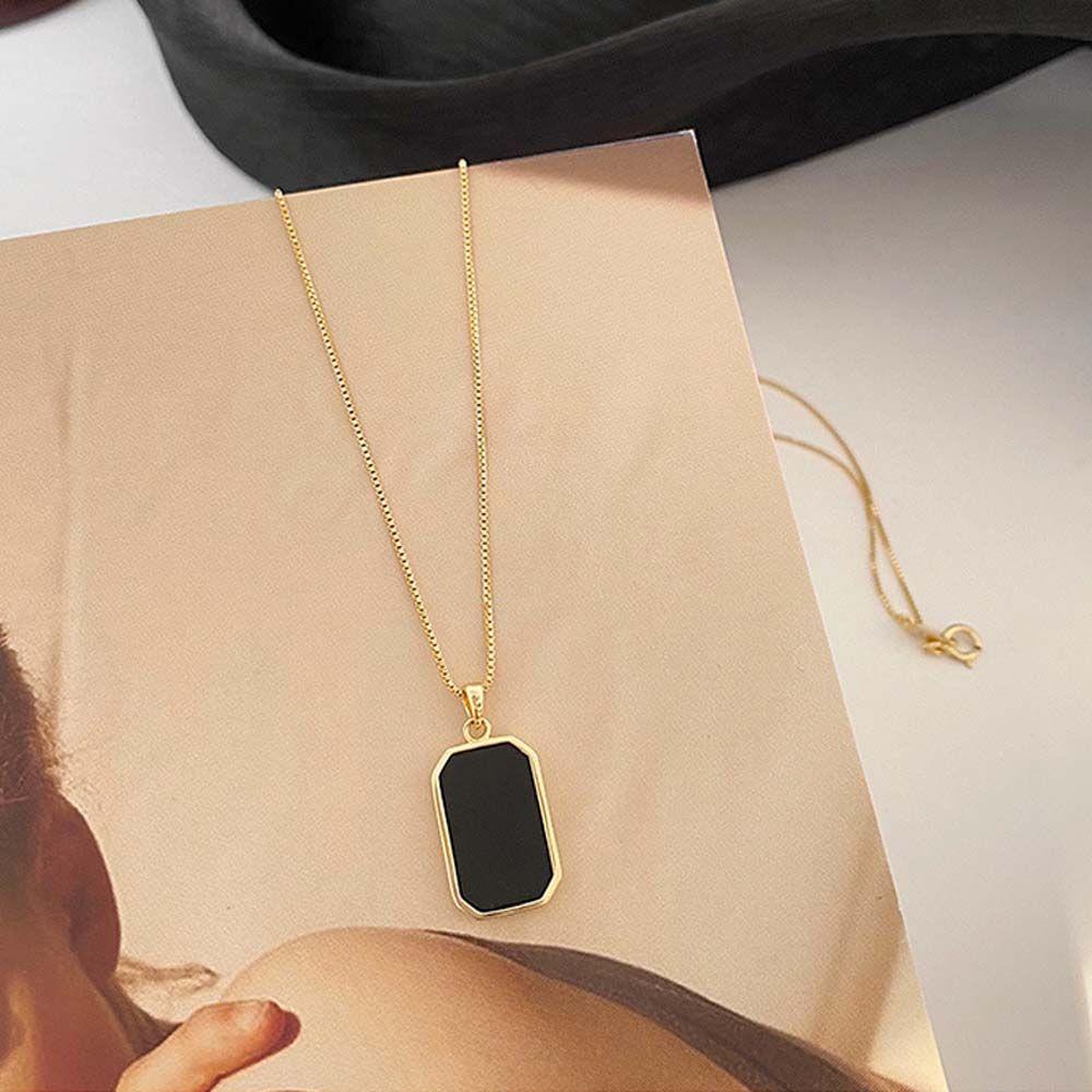 AROMA Vòng cổ Mặt Vuông Đơn Giản Thời Trang Hàn Quốc Cho Nữ