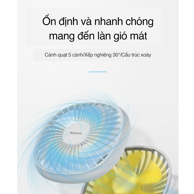 [3 MỨC TỐC ĐỘ] QUẠT BASEUS PUDDING-SHAPED CHÍNH HÃNG - QUẠT MINI ĐỂ BÀN CHỐNG ỒN | BigBuy360 - bigbuy360.vn