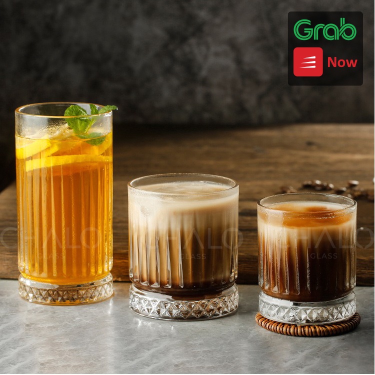 Ly thuỷ tinh Cocktail dáng Rock &amp; Highball hoa văn Elysia 220ml ~ 455ml - CHV01