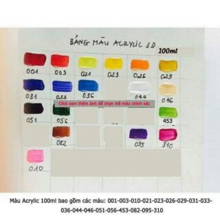Màu Acrylic 3D 100ml