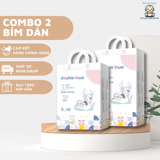 Combo bỉm dán double love 2 bịch đủ size s68/m60/l56/xl52