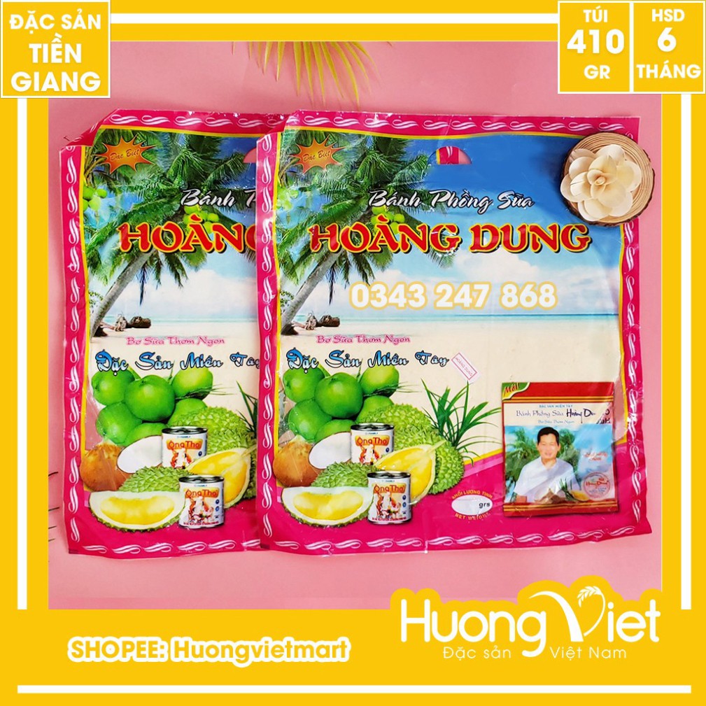 Bánh tráng sữa Hoàng Dung đặc biệt 410g, bánh phồng sữa miền tây