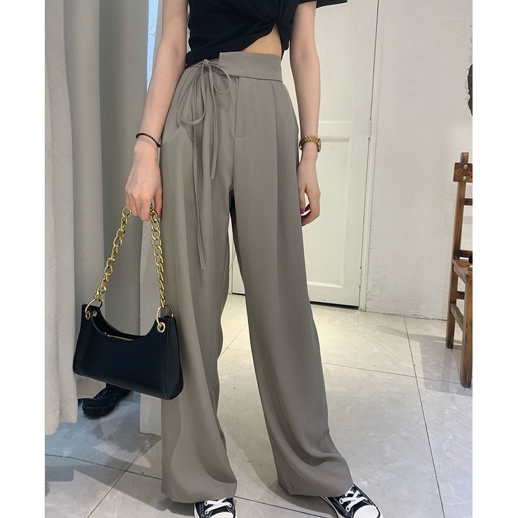 Quần Dài Ống Rộng Lưng Cao Thiết Kế Mới Thời Trang Mùa Hè Cho Nữ