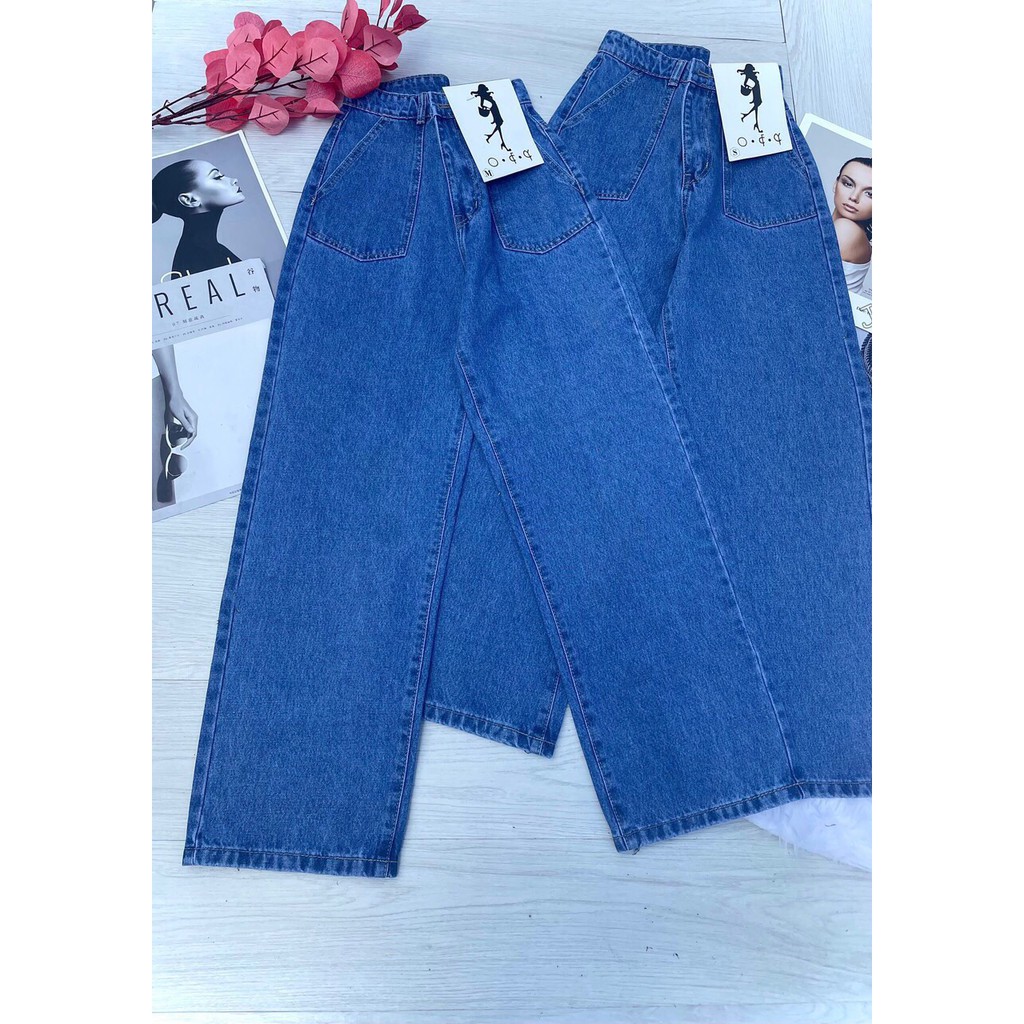[VIDEO FREESHIP HÌNH THẬT] QUẦN JEAN ỐNG RỘNG NỮ 2 TÚI NGŨ GIÁC TRƯỚC FORM DÀI RỘNG ĐỦ MÀU CAO CẤP NITIQC