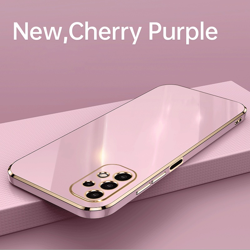 Ốp Điện Thoại Silicon TPU Mềm Viền Mạ Vàng Sang Trọng Cho Samsung Galaxy A32 4G A52 A52S A72 5G A22 A12 A21S A11 M11 M12