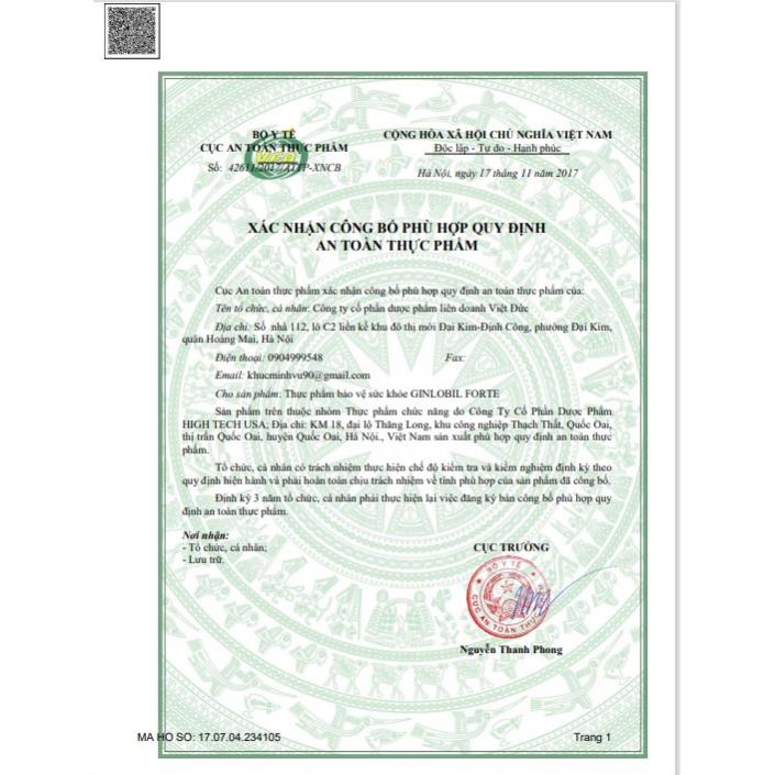 GINLOBIL FORT tăng cường lưu thông tuần hoàn máu não, Giúp bổ sung dưỡng chất cho não, phòng ngừa, làm tan cục máu đông