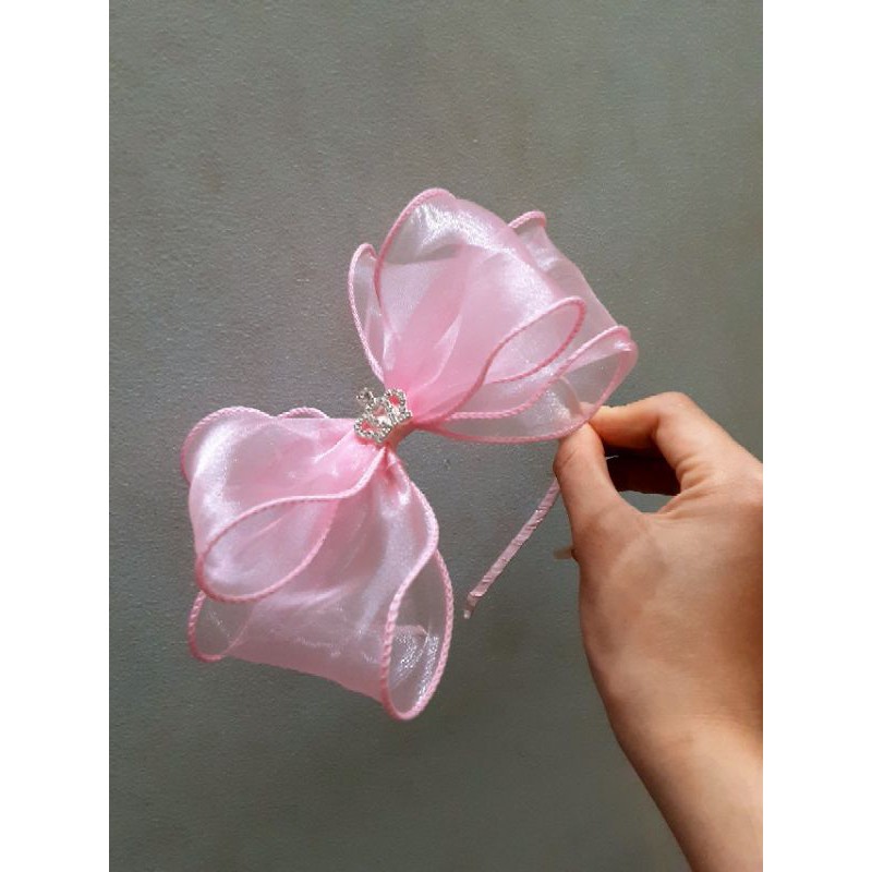 Cài tóc voan bèo đính vương miện cho bé