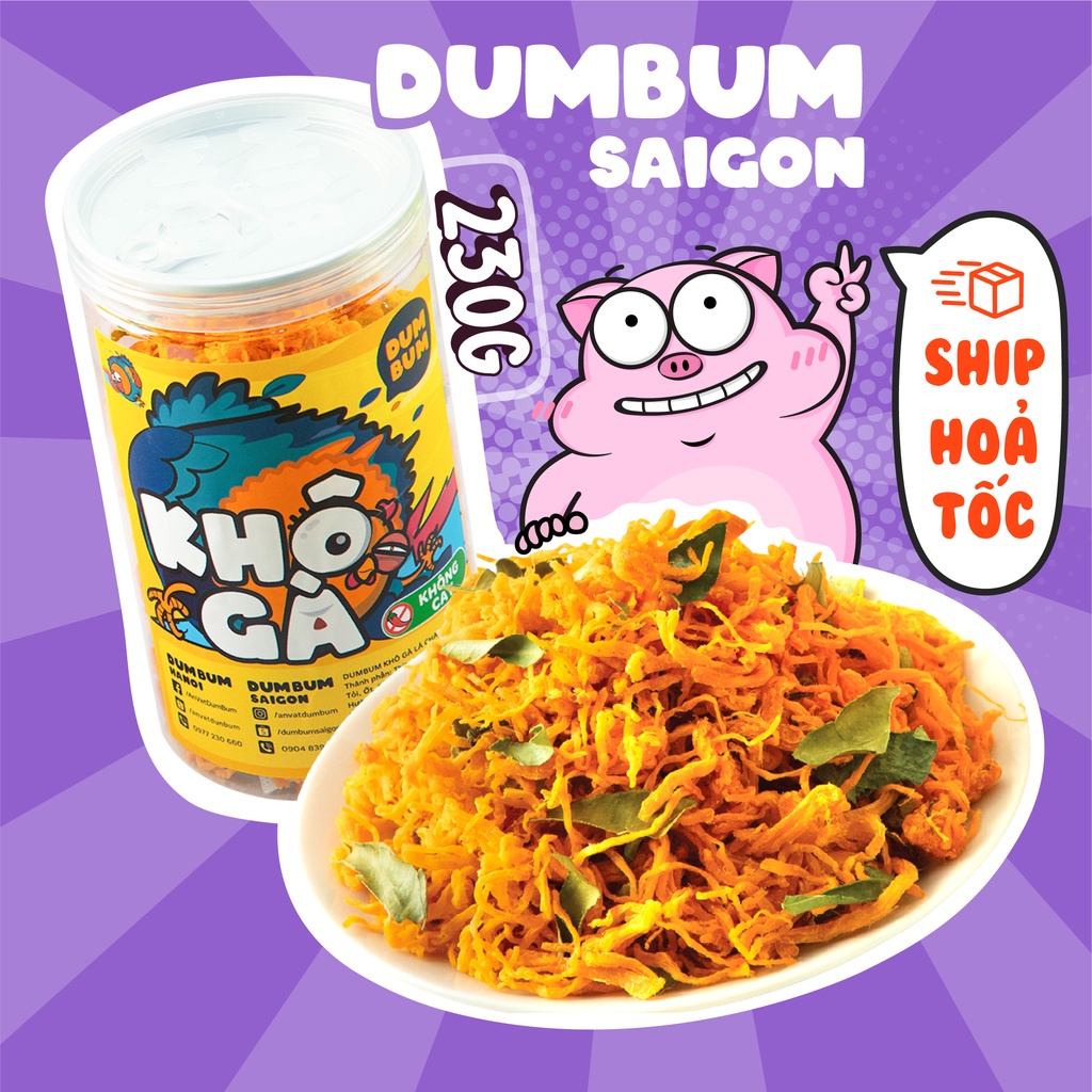Khô gà lá chanh không cay 230g DumBum đồ ăn vặt Sài Gòn