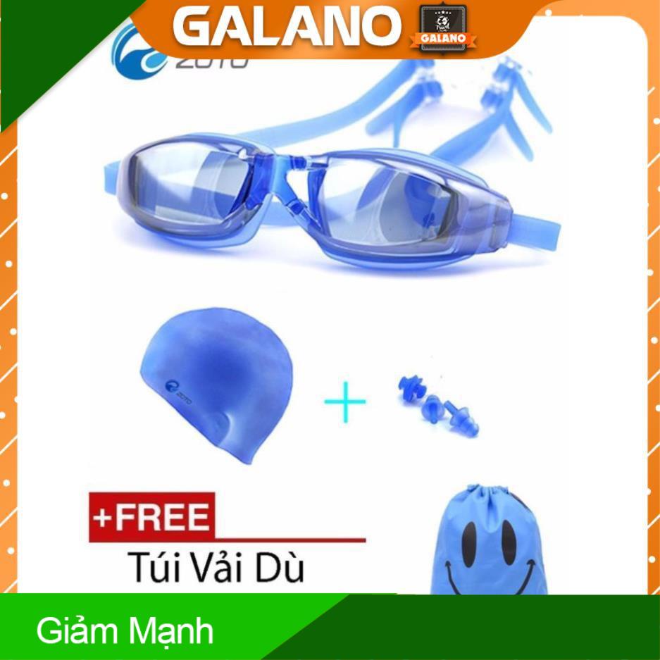 Kính Bơi Chống Mờ GALANO Cho Người Lớn Kèm Mũ Bơi, Bịt Tai, Bịt Mũi SS-001002 [Tặng Túi Dây Rút]