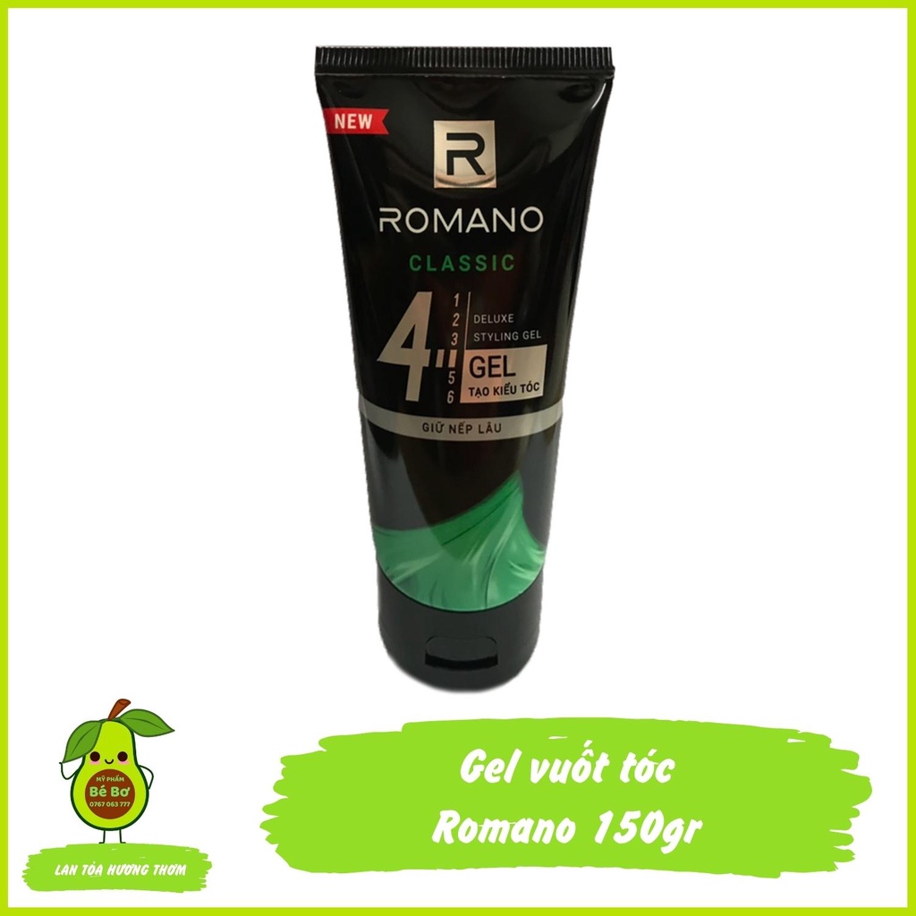 Gel vuốt tóc Romano 150gr - Sáp Pomade keo vuốt tóc giữ nếp tự nhiến Romano số 4