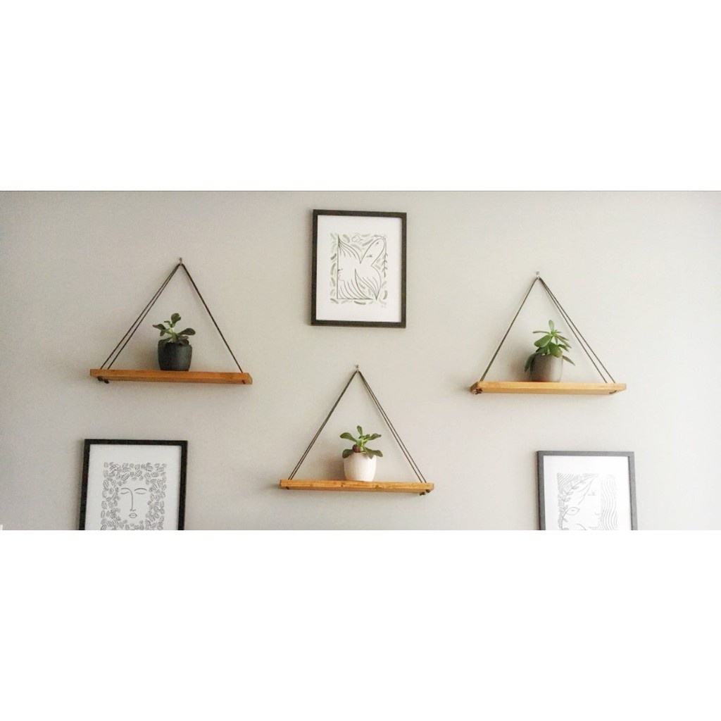COMBO 3 KỆ GỖ TREO TƯỜNG 1 Tầng trang trí decor phòng ngủ phòng khách kích thước 10x30 cm