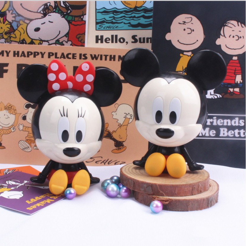 Bộ 2 chuột Mickey vịt Donal trang trí bánh sinh nhật, đồ chơi chuột Mickey vịt Donal