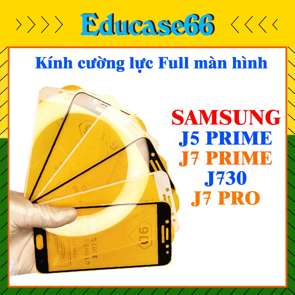 Cường lực SAMSUNG J5 PRIME, J7 PRIME, J730, J7 PRO Tặng kèm giấy lau kính khô và ướt EDUCASE66