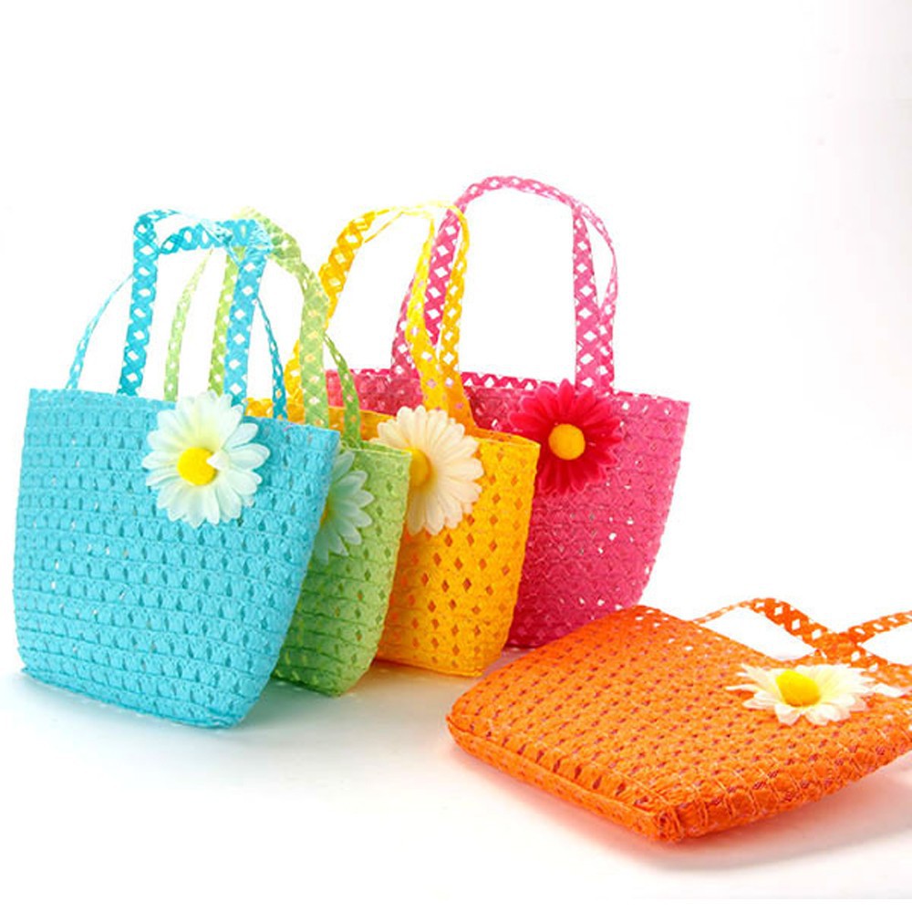 Mũ cói kèm túi xách thiết kế đáng yêu cho bé